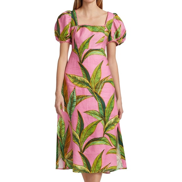 Farm Rio Foliage-Print Cross-Back Midi Dress - Picture 8 of 9